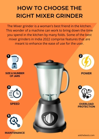 How To Choose The Right Mixer Grinder