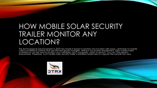 How Mobile Solar Security Trailer Monitor Any Location