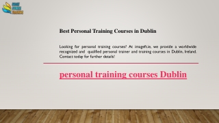 Best Personal Training Courses in Dublin