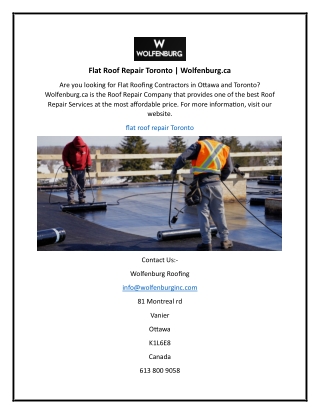 Flat Roof Repair Toronto  Wolfenburg.ca