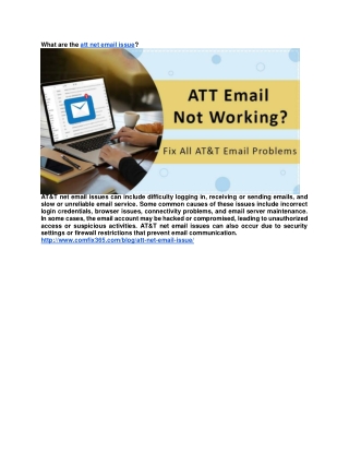 What are the att net email issue