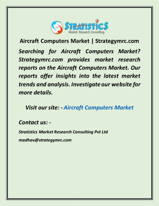 Aircraft Computers Market  Strategymrc com
