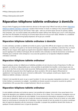 Réparation téléphone tablette ordinateur