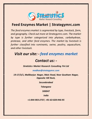 Feed Enzymes Market  Strategymrc com