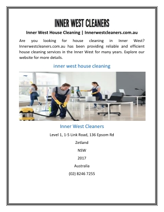 Inner West House Cleaning | Innerwestcleaners.com.au