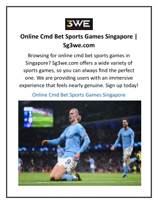 Online Cmd Bet Sports Games Singapore  Sg3we.com