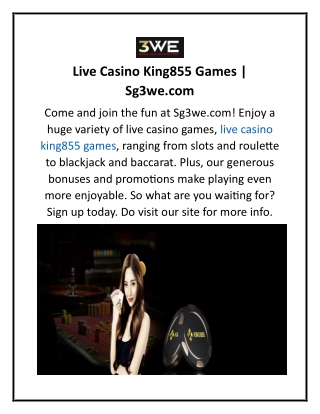 Live Casino King855 Games  Sg3we.com