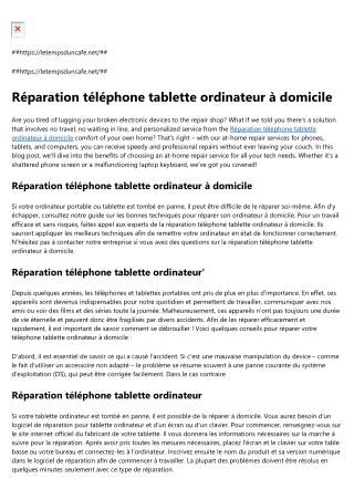 Réparation téléphone tablette ordinateur