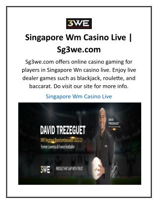 Singapore Wm Casino Live  Sg3we.com