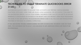 An easy guide to quickly fix QuickBooks error 3140