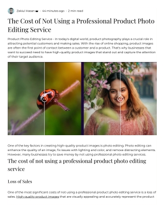 The Cost of Not Using a Professional Product Photo Editing Service