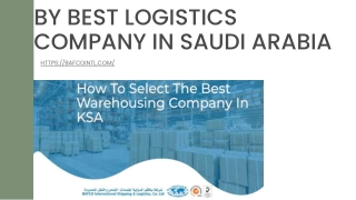 By Best Logistics Company in Saudi Arabia