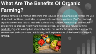 What Are The Benefits Of Organic Farming_