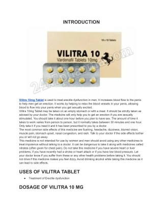 Vilitra 10mg Vardenafil Tablets