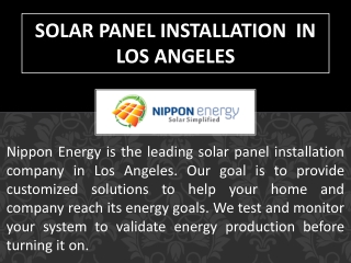 Solar Panel Installation in Los Angeles