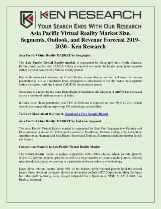 Major Players in Asia Pacific Virtual Reality Market - Ken Research