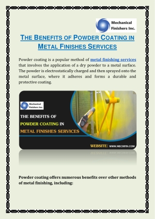 Benefits of Powder Coating in Metal Finishes Services