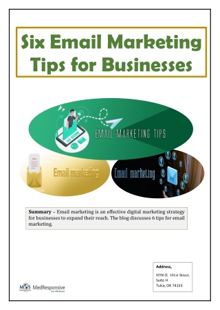 Six Email Marketing Tips for Businesses