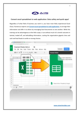 Convert excel spreadsheet to web application