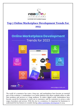 Top 7 Online Marketplace Development Trends For 2023