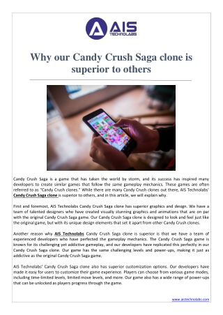 Why our Candy Crush Saga clone is superior to others