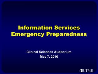 Information Services Emergency Preparedness