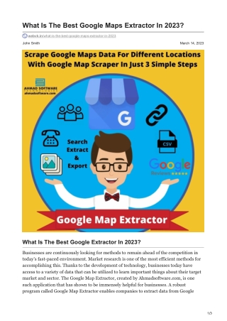 What Is The Best Google Maps Extractor In 2023