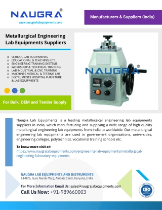 Metallurgical Engineering Lab Equipments Suppliers