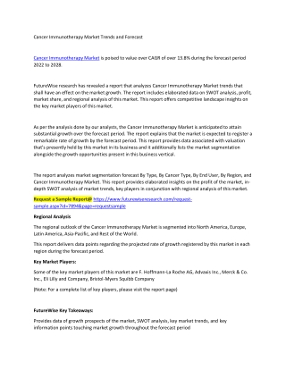 Cancer Immunotherapy Market