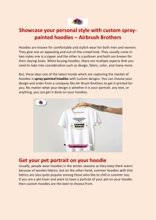 Get the best spray-painted hoodie – Airbrush Brothers