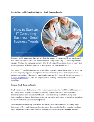 How to Start an IT Consulting Business - Small Business Trends