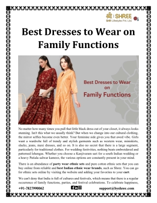 Best Dresses to Wear on Family Functions