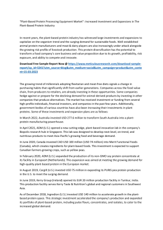 Plant-Based Protein Processing Equipment Market