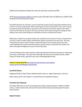 Drug Testing Systems Market