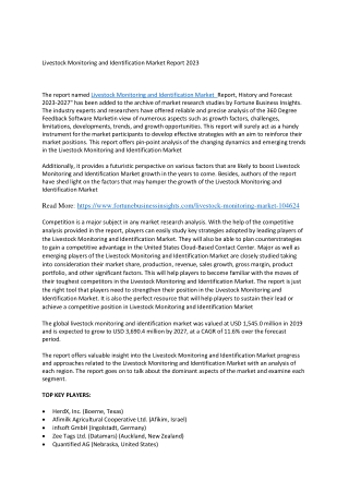 Livestock Monitoring and Identification Market