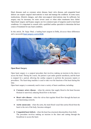 How does open-heart surgery differ from bypass surgery_