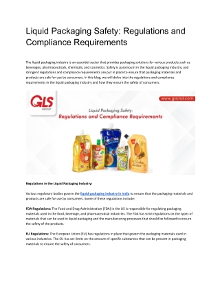 Liquid Packaging Safety_ Regulations and Compliance Requirements