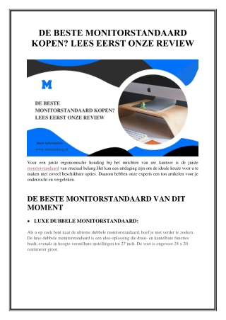 DE BESTE MONITORSTANDAARD KOPEN pdf