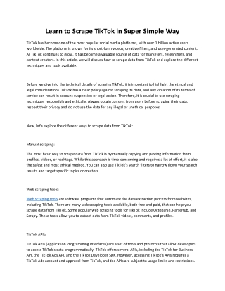 Learn to Scrape TikTok in Super Simple Way