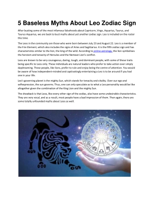 5 Baseless Myths About Leo Zodiac Sign