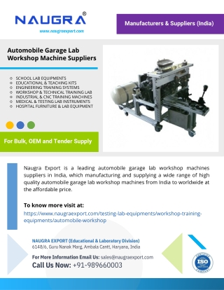 Automobile Garage Lab Workshop Machines Suppliers