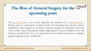 The rise of General Surgery for the upcoming years