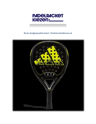 Beste budgetpadelracket | Padelracketkiezen.nl