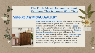 The Truth About Distressed or Rustic Furniture That Improves With Time