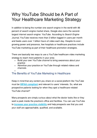 Why YouTube Should be A Part of Your Healthcare Marketing Strategy