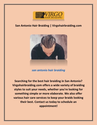 San Antonio Hair Braiding | Virgohairbraiding.com