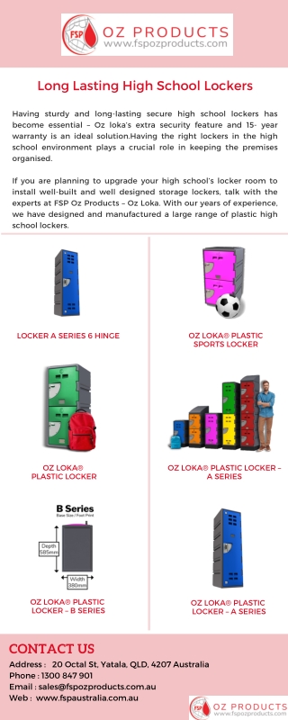 High School Lockers That Last a Lifetime With FSP Oz Products