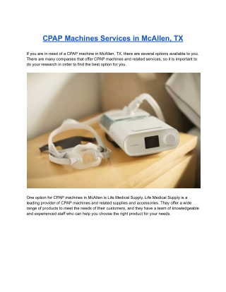 CPAP Machines Services in McAllen, TX