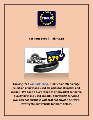 Car Parts Shop | Tinkr.co.nz