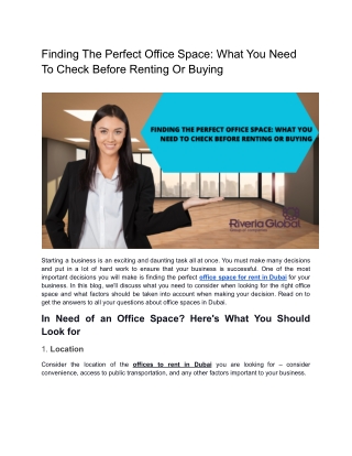 Finding The Perfect Office Space_ What You Need To Check Before Renting Or Buying